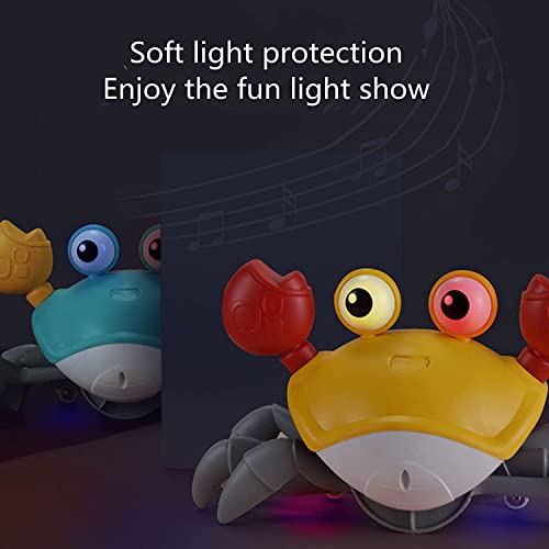 Dusja Sensing Escape Crawling Crab, Tummy Time Baby Toy with Music& Lights, Interactive Kids Infant Learning and Entertainment Fun Toy Birthday Gift (Green)