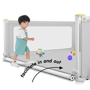 Baby Playpen,79"x59"Extra Large Baby Playards with Vertical Lifaptive Collapsible Baby Safety Rail Guards, Kids Play Pen,Play Pens for Babies and Toddlers,Baby Gate Playpen,Baby Fence Light Grey