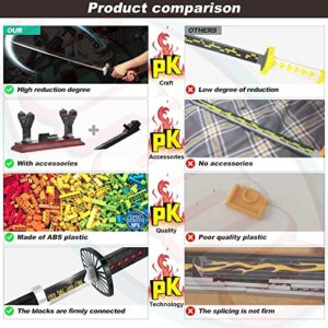 Demon Slayer Swords Compatible with Lego, 40in Kamado Tanjiro Sword Building Block with Scabbard and Stand, Anime Sword Toy Building Set Katana Demon Slayer Gift Toys for Ages 8-13, 759 Pcs