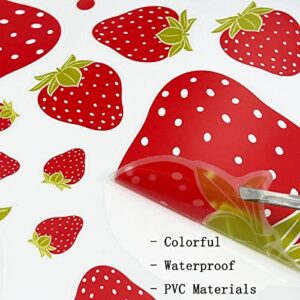 SAOMOUR 92 Pieces Strawberry Decor Strawberry Stickers Strawberry Wall Decals for Girls Boys Baby Bedroom Nursery Wall Decor