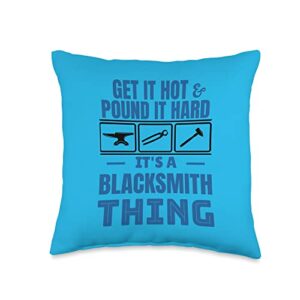 funny blacksmith gifts metalworking tools funny blacksmith gifts metalworking forging tools throw pillow, 16x16, multicolor
