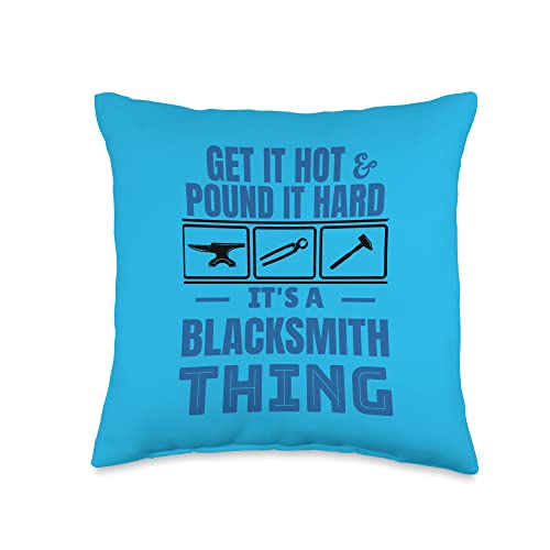 Funny Blacksmith Gifts Metalworking Tools Funny Blacksmith Gifts Metalworking Forging Tools Throw Pillow, 16x16, Multicolor