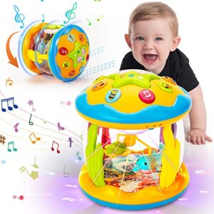 ednzion baby toys 6 to 12 months - ocean rotating light up infant toys 6-12 months, tummy time toys for babies 6-12 months, 1 year old boy girl gifts, musical crawling toy for 6m+ toddlers