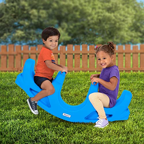 Simplay3 Rock and Roll Teeter Totter Seesaw - Rocking Fun for Two Toddlers or Kids - Sapphire, Made in USA