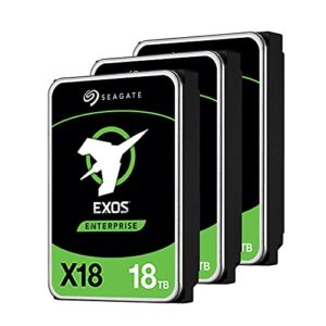 seagate exos x18 54tb enterprise hdd (18tb x 3)– cmr 3.5 inch hyperscale sata 6gb/s, 7200 rpm, 512e and 4kn fastformat, low latency, crypto chia mining - st18000nm000j (renewed)