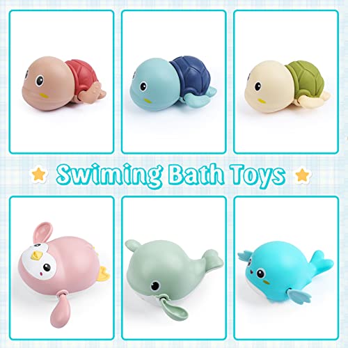 Baby Bath Toys,6 Pack Cute Swimming Water Bath Toys for Toddlers Boy Girls Toys for 1 2 3 4 Year Old,Floating Wind-up Bathtub Toys Gifts for Baby Pool Toys Toddler 1-3