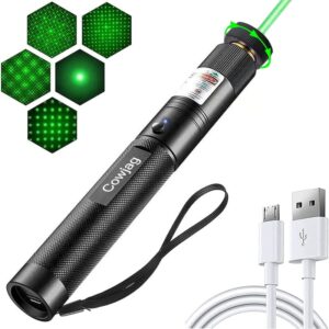 cowjag laser pointer high power, long range [10,000 ft] green powerful handheld flashlight with adjustable focus, green laser pointer for night astronomy outdoor and hiking(green light)