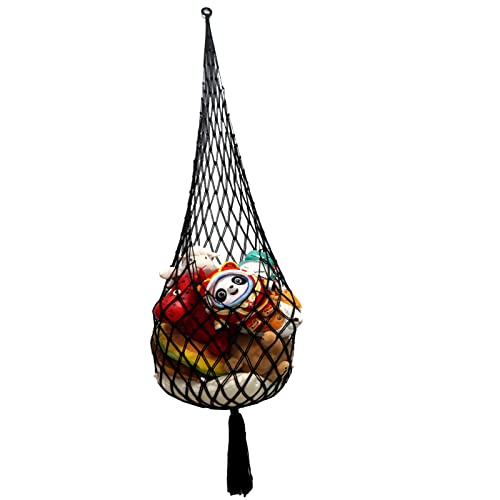 Large Toy Hammock Stuffed animal Net Macrame Plush Toy Display with One Hook for Corners, Walls and Ceiling Hanging Net stuff animal storage for kid room Bedroom Playroom