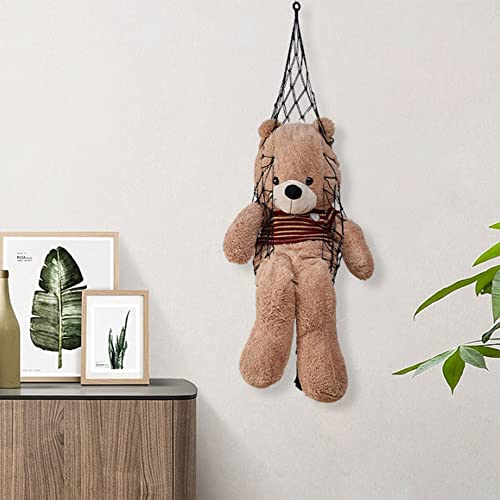 Large Toy Hammock Stuffed animal Net Macrame Plush Toy Display with One Hook for Corners, Walls and Ceiling Hanging Net stuff animal storage for kid room Bedroom Playroom