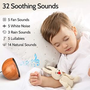 SoundMe White Noise Machine Loud Pink Brown Noise Machine with 32 Soothing Sounds Calming Sleep Sound Machine for Baby Kid Adults Noise Cancelling machine with 36 Volume Levels 4 Timer for Home Office