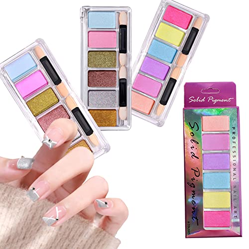 PhantomSky Chrome Powder, 18 Colors Holographic Ultra Fine Glitter Powder Set Rainbow Neon Pearl Pearl Pigment Manicure Glitter Dust - Laser Chameleon Rainbow Powder