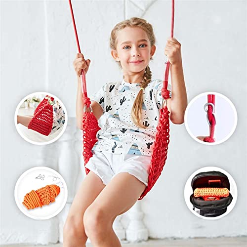 Swings Seats Kids Swing Seats Indoor Hand-Made Kids Swing with Adjustable Rope Outdoor Swing Seat Tree Swing Seat for Backyard Swing Seat Playground Child Swing for Outside Play Set Swings (Color : R
