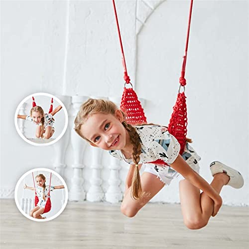 Swings Seats Kids Swing Seats Indoor Hand-Made Kids Swing with Adjustable Rope Outdoor Swing Seat Tree Swing Seat for Backyard Swing Seat Playground Child Swing for Outside Play Set Swings (Color : R