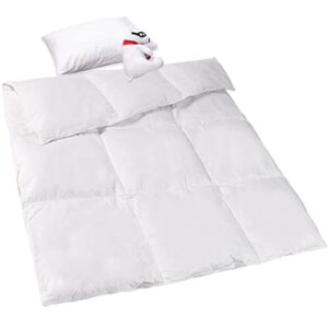 zpecc toddler comforter - duvet | kids goose down quilt, all season blanket cover for baby bed, stroller, travel, boys and girls (41"x48", white)