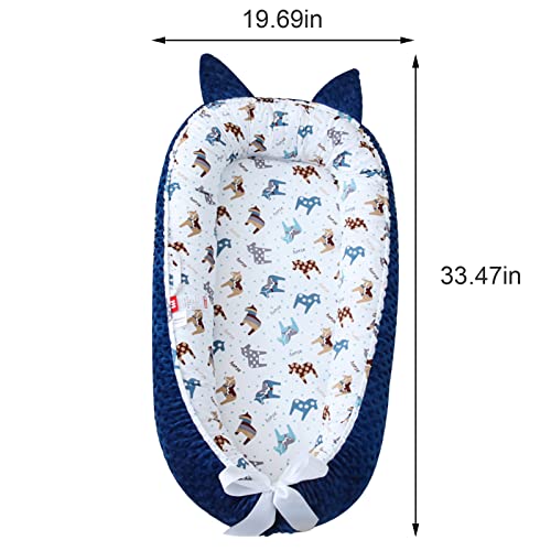 Baby Lounger Cover for Baby 0-12M Baby Nest Co-Sleeping, Soft Breathable Cotton Adjustable Newborn Bassinet Mattress Portable Infant Floor Seat Baby Registry Search (B)