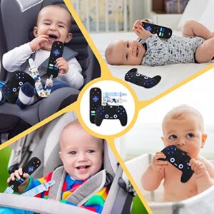 THOOKE Remote Teether for Baby, 2Pcs Silicone Teething Toys for Infant Toddler 0-12 Months, Game Control Chew Gel Gifts for Newborn Kids/Boy/Girl, BPA Free Freezable Relief Molars Gums Pain