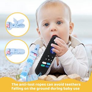 THOOKE Remote Teether for Baby, 2Pcs Silicone Teething Toys for Infant Toddler 0-12 Months, Game Control Chew Gel Gifts for Newborn Kids/Boy/Girl, BPA Free Freezable Relief Molars Gums Pain