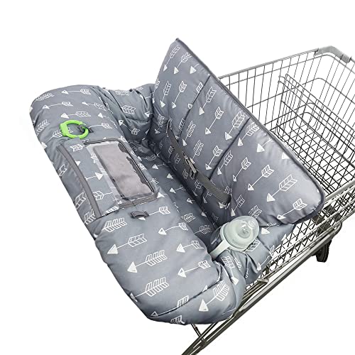 RHYDEER Shopping cart Cover for Baby high Chair Cover, roll in and go, Universal fit, Grey Arrow