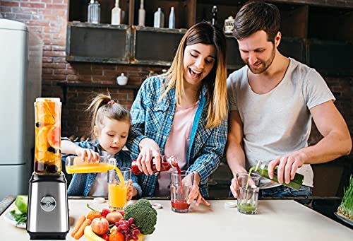 Single Serve Blender, Personal Blender for Smoothies and Shakes, Smoothies Blender with 2 Tritan BPA-Free 20Oz Blender Cups and Cleaning Brush, 300W