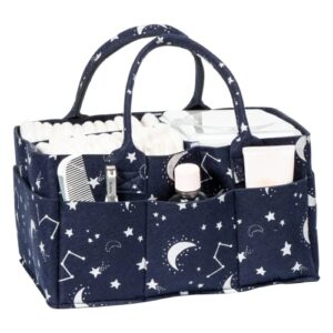 Sammy & Lou Constellation 2-Pack Felt Diaper Caddy Set, Includes Portable Diaper Organizer and Baby Wipes Caddy