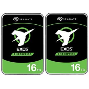 seagate exos x16 st16000nm001g 16 tb hard drive - internal - sata (sata/600) - 7200rpm - 5 year warranty (2 pack)