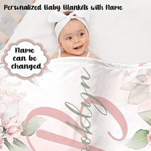 Personalized Baby Blanket for Girls Boys Custom Baby Blanket with Name Customized Name Receiving Swaddle Blanket for Infant Toddler Super Soft Fleece Blanket Kid Birthday Gift Color22,30"x40"