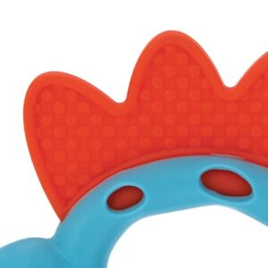 Nuby Geo Zoos Massaging Teether - Baby Teething Toy - Soft BPA-Free Easy Grip - 3+ Months - Dino