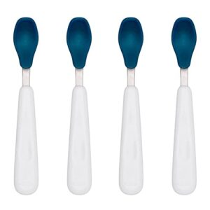 oxo tot feeding spoon set with soft silicone, navy, 2 count (pack of 2)