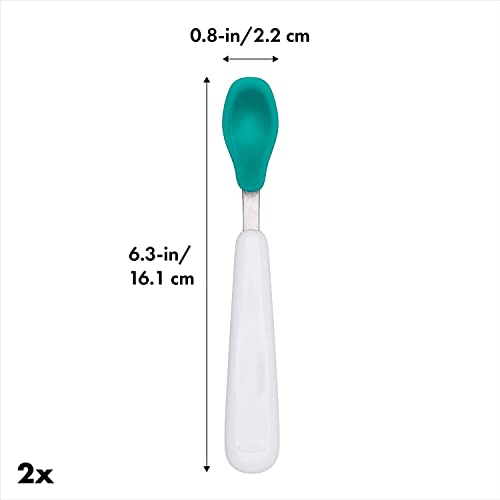 OXO Tot Feeding Spoon Set with Soft Silicone, Navy, 2 Count (Pack of 2)