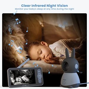 ieGeek Video Baby Monitor 2K WiFi with Phone App - Baby Monitor with Camera and Audio, 5" Display, Night Vision, Motion & Cry Detection, 2 Way Audio Talk, Suitable for Monitoring Baby, Elderly, Pets