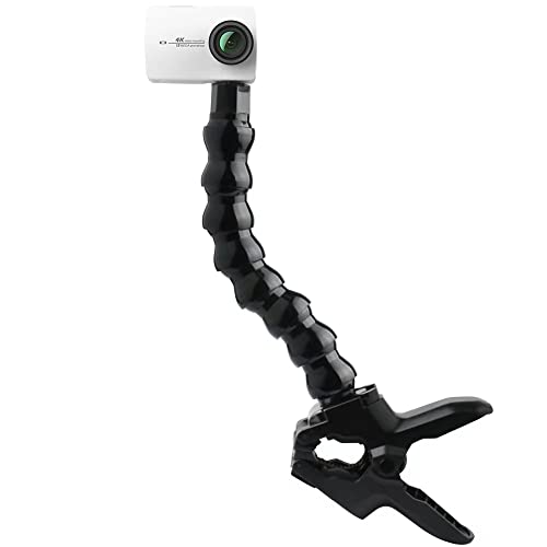 VIZEMO Jaws Clamp Mount Flex Gooseneck Mount Compatible with GoPro Hero 11, 10, 9, 8, 7, Max, Fusion, Hero (2018), 6, 5, 4, Session, 3+, 3, 2, 1, DJI Osmo, Xiaomi Yi Cameras