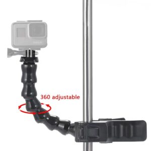 VIZEMO Jaws Clamp Mount Flex Gooseneck Mount Compatible with GoPro Hero 11, 10, 9, 8, 7, Max, Fusion, Hero (2018), 6, 5, 4, Session, 3+, 3, 2, 1, DJI Osmo, Xiaomi Yi Cameras