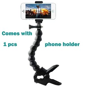 VIZEMO Jaws Clamp Mount Flex Gooseneck Mount Compatible with GoPro Hero 11, 10, 9, 8, 7, Max, Fusion, Hero (2018), 6, 5, 4, Session, 3+, 3, 2, 1, DJI Osmo, Xiaomi Yi Cameras