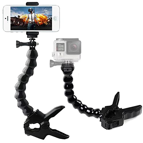 VIZEMO Jaws Clamp Mount Flex Gooseneck Mount Compatible with GoPro Hero 11, 10, 9, 8, 7, Max, Fusion, Hero (2018), 6, 5, 4, Session, 3+, 3, 2, 1, DJI Osmo, Xiaomi Yi Cameras