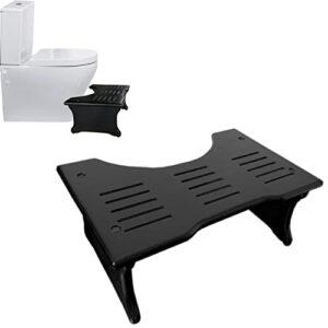 toilet stool squat for adult wood, 7" bathroom toilet potty stool with non-slip bottom pads for adults children (black)