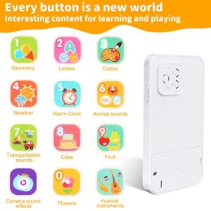 POYAMOC TV Remote Control Toy/Baby Phone Toy Playset/Musical Play with Light and Sound/for 6 Months+ Toddlers Boys or Girls Preschool Education/Three Language Modes: English, French and Spanish (2PCS)