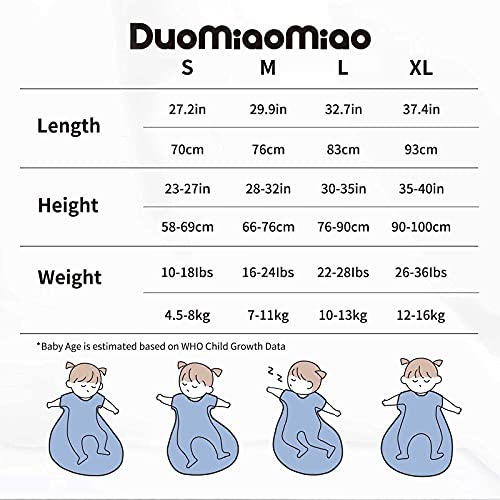 Duomiaomiao Unisex Baby Sleep Sack TOG 0.5, 100% Natural Cotton Baby Sleeping Bag, Super Soft Lightweight Sleeveless Sleep Sacks with 2-Way Zipper, Summer Wearable Blanket for Girls Boys