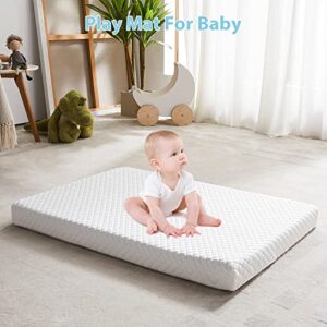 3" Pack n Play Mattresses Pad, Pack and Play Mattress Pad with Waterproof & Removable Cover for Baby Naps Sleep, Memory Foam Playard Playpen mattresses