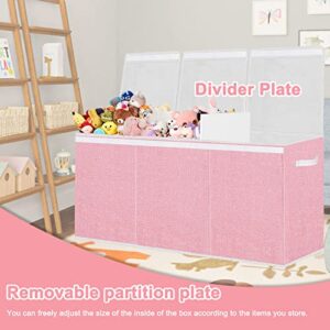 Pantryily Toy Storage for Girls - Extra Large Kids Toy Box Chest,Collapsible Toy Organizers and Storage for Nursery,Playroom,Office 35.8"x12.6"x16"(Pink)