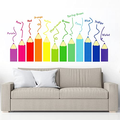 Color Wall Decals for Kids Room, 12 Colors, Large Educational Wall Stickers, Color Kids Wall Corner Decor for Daycare, Nursery, Classroom, Playroom, Living Room, Bedroom