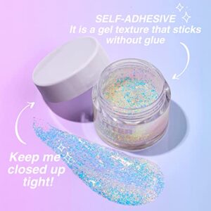 LANGMANNI Holographic Body Glitter Gel for Body, Face, Hair and Lip.Color Changing Glitter Gel Under Light. Vegan & Cruelty Free-1.35 oz (2# Sparkling Pink)