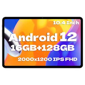teclast android 12 tablet 10.4 inch tablet, t40s 16gb+128gb tablet with 1tb expand, 8 core processor android tablets, 2000 * 1200 fhd, 2.4g/5g wifi, 6000mah, bluetooth 5.0, gps, 5mp+8mp dual camera