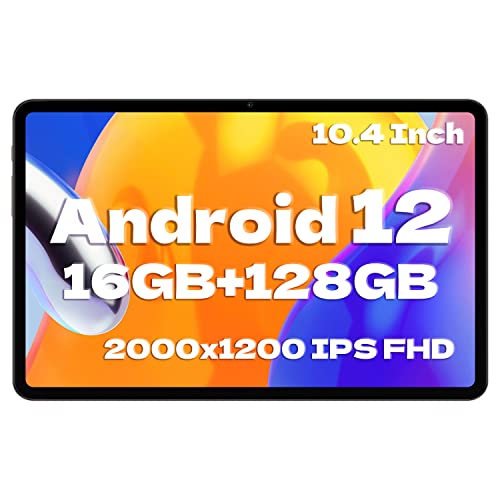 TECLAST Android 12 Tablet 10.4 inch Tablet, T40S 16GB+128GB Tablet with 1TB Expand, 8 Core Processor Android Tablets, 2000 * 1200 FHD, 2.4G/5G WiFi, 6000mAh, Bluetooth 5.0, GPS, 5MP+8MP Dual Camera