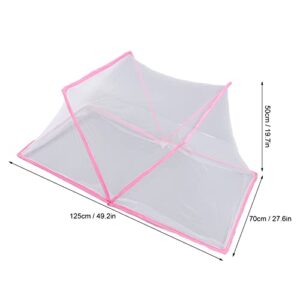 Mosquito Tent, 125 x 70 x 50cm Foldable Mosquito Net Bedroom Bed Net Tent Portable Mosquito Net Tent Easy to Store Lightweight for Room (Pink)