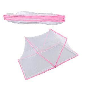 Mosquito Tent, 125 x 70 x 50cm Foldable Mosquito Net Bedroom Bed Net Tent Portable Mosquito Net Tent Easy to Store Lightweight for Room (Pink)