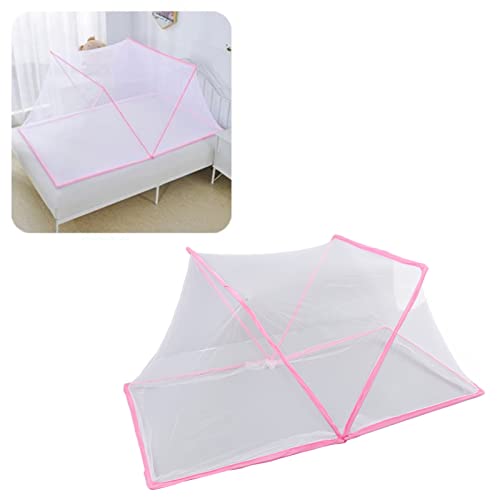 Mosquito Tent, 125 x 70 x 50cm Foldable Mosquito Net Bedroom Bed Net Tent Portable Mosquito Net Tent Easy to Store Lightweight for Room (Pink)