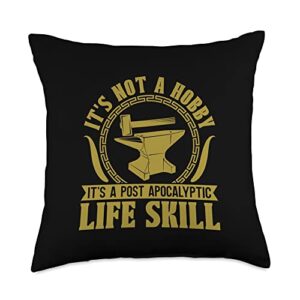 forging designs for blacksmiths it's not a hobby blacksmithing forging throw pillow, 18x18, multicolor