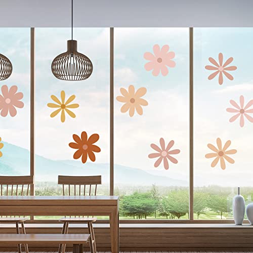 Teling 16 Pieces Daisy Wall Decal Flower Vinyl Wall Decals Boho Nursery Wall Art Peel and Stick Flower Wall Stickers Daisy Wall Decor for Kid's Bedroom Living Room Nursery Classroom Decorations