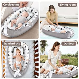 Baby Lounger Cover, Ultra Soft Cotton & Breathable Baby Nest Cover for Co Sleeping, Adjustable Portable Newborn Lounger Baby Bed Cover Perfect for Traveling and Napping