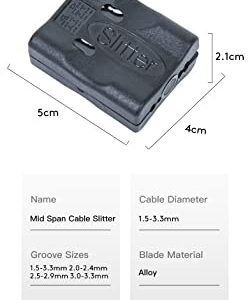 Two Pieces per Pack Mid Span Cable Slitter 4 Precision Slitting Grooves For Cable 1.5-3.3mm Alloy Forging Sharp Blade Easy Operation to Open Fiber Jackets and Loose Buffer Tubes